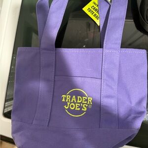 Trader Joe's Purple Canvas Tote Bag